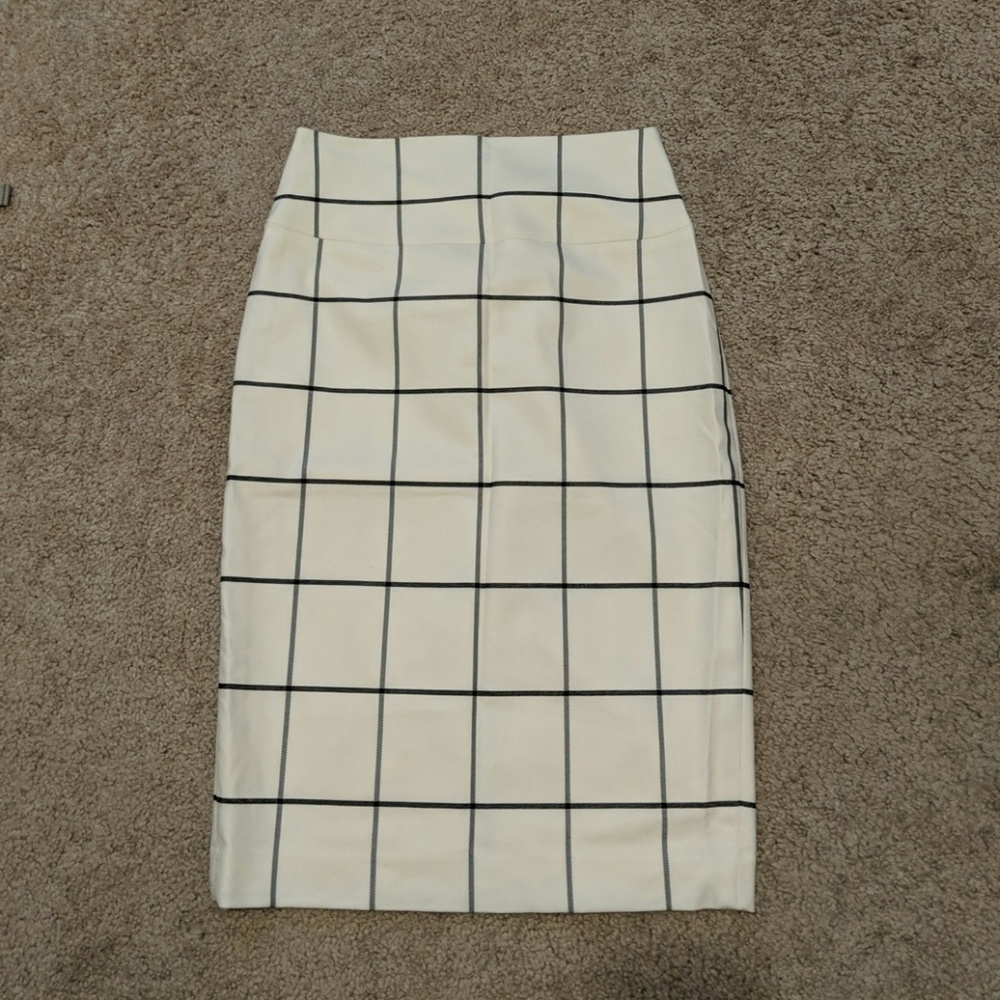 Mid-length Off White Pencil Skirt